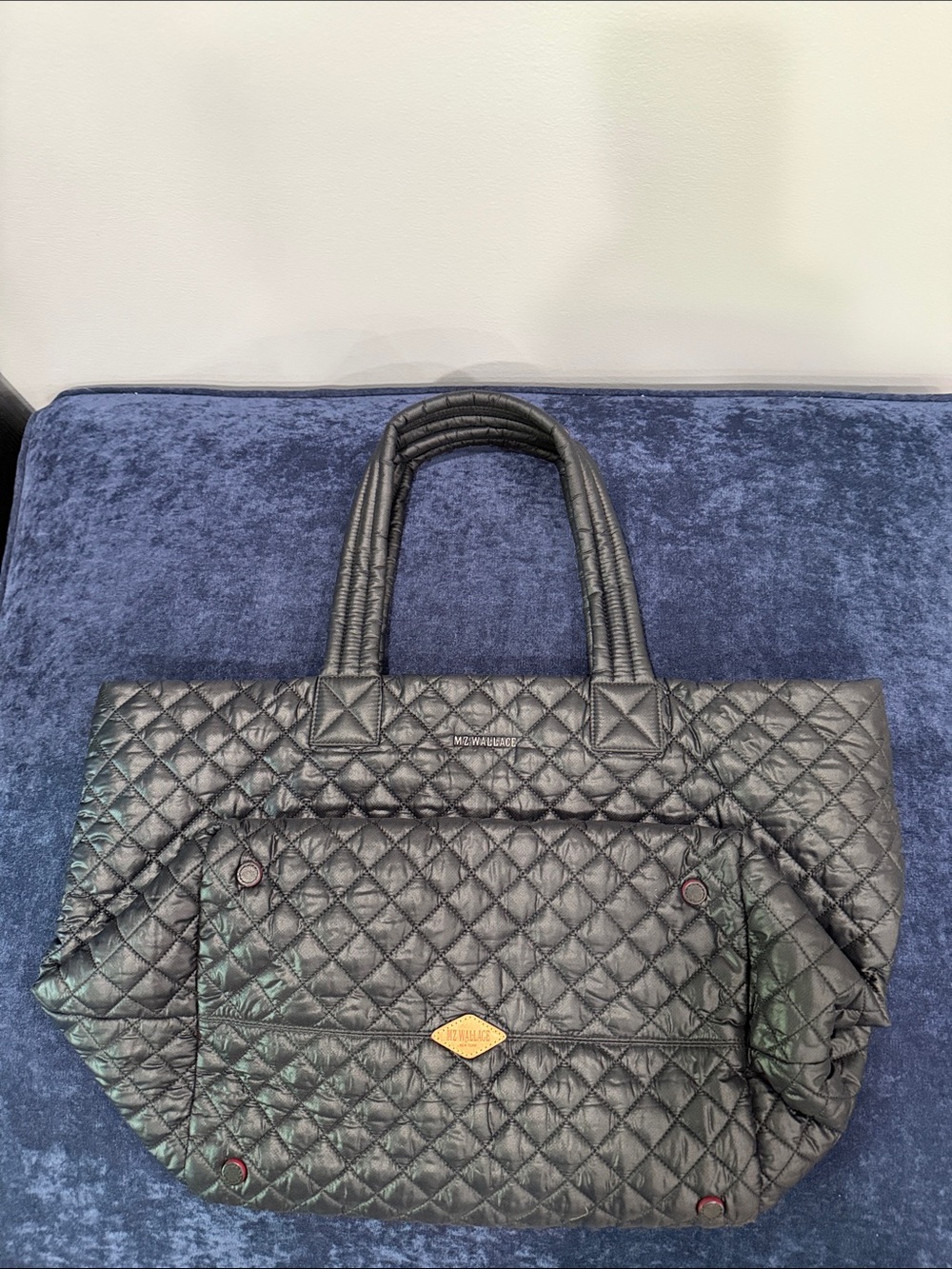 MZ Wallace Quilted Large Metro Tote Black with Padded Handles - Picture 3 of 6